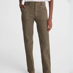 Madewell Women's Slim Straight Leg Olive Green Utility Pants EUC Sz30